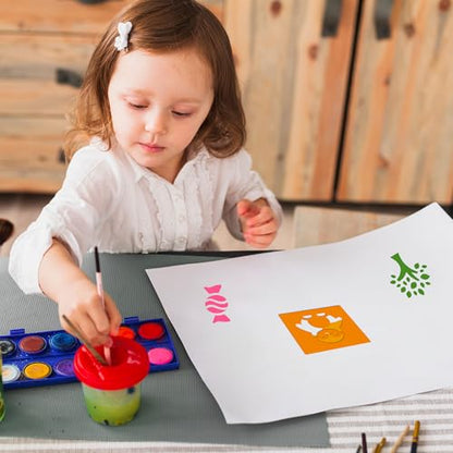 24 PCS Sidewalk Chalk Stencils for Kids 5 Inch Sidewalk Chalk Stencils Outside Stencil for Painting Garden Themed Kids Style Collection - size: 5 in-mix