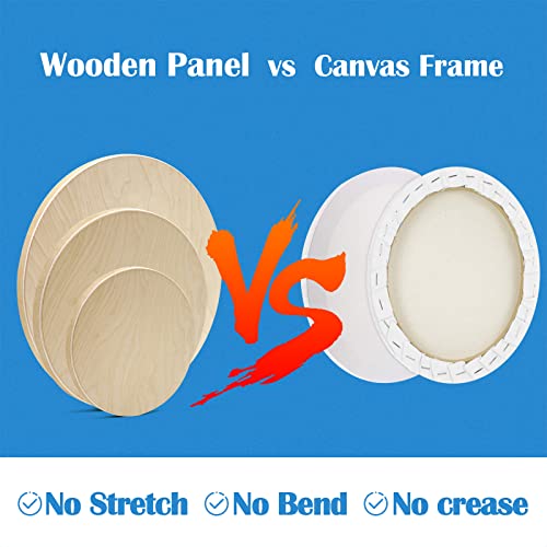 Falling in Art Unfinished Round Birch Wood Panels Kit for Painting, Wooden Canvas 3 Pack of 6, 8", and 12" Studio 3/4" Deep, Cradle Boards for Pouring, Art, Crafts, Burning and More - size: 6‘+8'+12' round 1 PACK