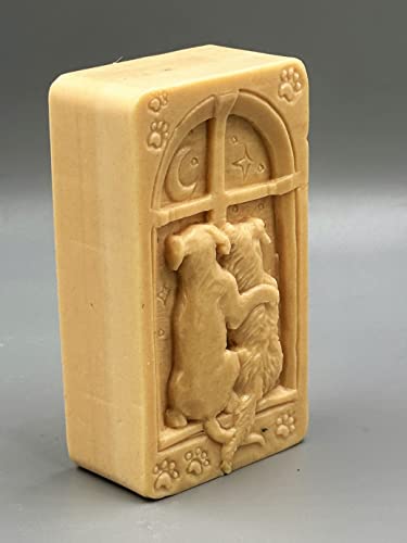 Dogs in Love Silicone Mold for SOAP Making Candle Plaster Clay