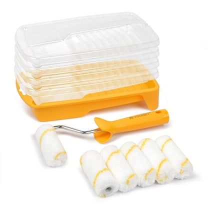 Voomey Paint Roller Kit, 2 Inch Microfiber Paint Roller Covers 12 Pack, Small Paint Rollers with Tray and Roller Frame for Touch Up Painting Wall, Door, Cabinet - size: 2 Inch Mini Microfiber Paint Roller Kit 12 Pack