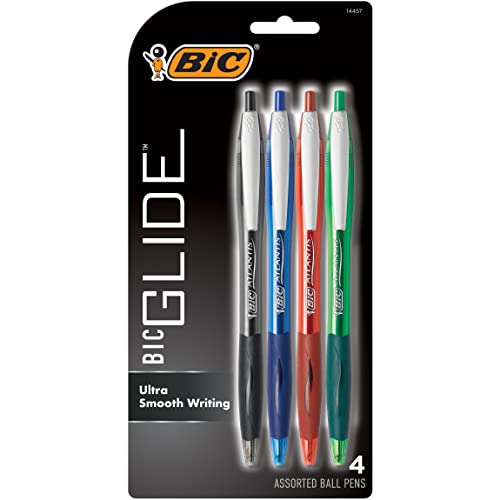 BIC Atlantis Original Retractable Ball Point Pen, Assorted, 4-Count (VCGP41-Ast) - color: Assorted, size: 4 Count (Pack of 1)
