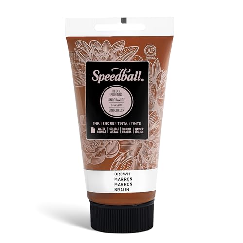 Speedball 3506 Water-Soluble Block Printing Ink – Bold Color With Satin Finish AP Certified 2.5 FL OZ, Brown - color: Brown, size: 2.5 fl oz