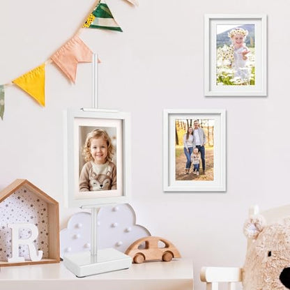 18” Steel Adjustable Tabletop Easel Stand,Picture Frame Holder for Display,Decorative Stands for Photos,Plates,Painting,Artwork,Poster,Books (White, 18 in)