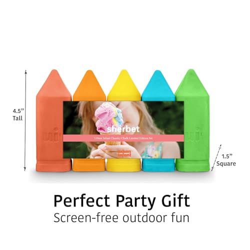 Urban Infant Non-Toxic Sidewalk Chalk for Toddlers 1-3 and Kids - Washable Outdoor Jumbo Chalk - Sherbet - color: Sherbet