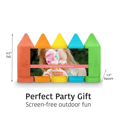 Urban Infant Non-Toxic Sidewalk Chalk for Toddlers 1-3 and Kids - Washable Outdoor Jumbo Chalk - Sherbet - color: Sherbet