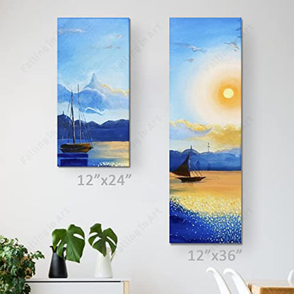 Falling in Art Unfinished Birch Wood Panels Kit for Painting, Wooden Canvas 2 Pack of 12x36’’ Studio 1’’ Deep, Cradle Boards for Pouring, Art, Crafts, Burning and More - size: 12'' x 36''