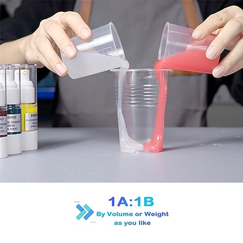 BBDINO Silicone Mold Making Kit, Mold Making Silicone 20A Translucent 4.4 lbs, Liquid Silicone for Mold Making 1:1 by Volume, Ideal for Casting Resin, Soap, Plaster, Wax Silicone Molds - size: 70.6 Oz