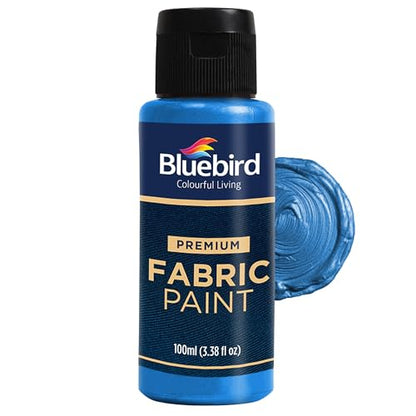 BLUEBIRD Fabric Paint, Midnight Blue, 3.4 Fl Oz, Permanent Fabric Paints for Clothes, Furniture Upholstery - color: Midnight Blue, size: 3.4 Fl Oz (Pack of 1)