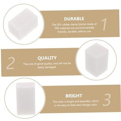 Housoutil 4Pcs Professional Rubber Carving Blocks for DIY Crafts Rubber Stamp Tools with Smooth Edges for Printmaking and Engraving Projects Each