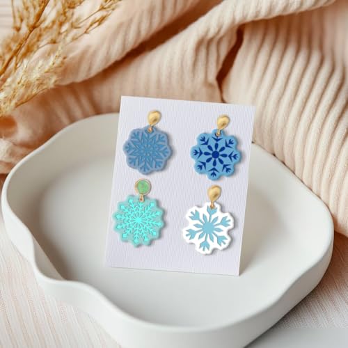 CHGCRAFT Polymer Clay Texture Sheets Winter Snowflakes Silicone Texture Stamp Christmas Clay Texture Mat Modeling Pattern Pad Texture Sheets for Polymer Clay Making Earrings Jewelry 5.5x5.5inch - style: Snowflakes
