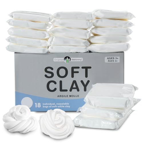Original Stationery Soft Clay Modeling Compound - 4 lb (1.8 kg), White - Air Dry Cloud Dough & Butter Slime Clay for DIY Slime Kit, Arts & Crafts, Ages 7+ Kids Crafts - size: X-Large - 1800g