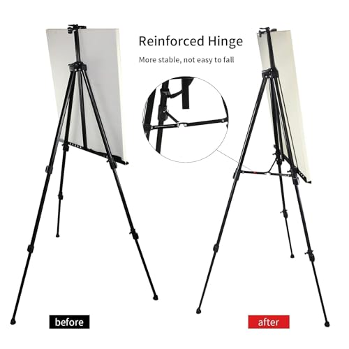 RRFTOK Art Painting Display Easel Stand,72Inches Portable Adjustable Metal Tripod with Artist Easels for Canvases Height from 22-72”for Table-Top/Floor Paint and Displaying,Black - style: 72BL 1-pack