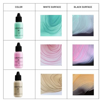 Kamenskaya Alcohol Ink Set - 34 Color Variations - Set #19-4 Alcohol Inks x 0.51 fl oz (15 ml) - color: 19, style: Pastel inks