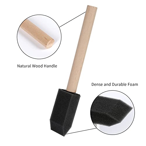 Mister Rui Foam Paint Brush, Mister Rui Poly Foam Paint Brushes 1 Inch 24 Pack, Small Paint Sponge Brushes for Painting and Cleaning - color: Foam Brush Set | Pack of 24