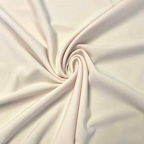 ITY Jersey Fabric | Spandex Knit | 2-Way Stretch | 95% Poly, 5% Spandex | Anti-Wrinkle, Breathable | 60" Wide | by The Yard | Apparel, Event Decor, Drapery (Ivory, 1 Yard) - color: Ivory, size: 1 Yard