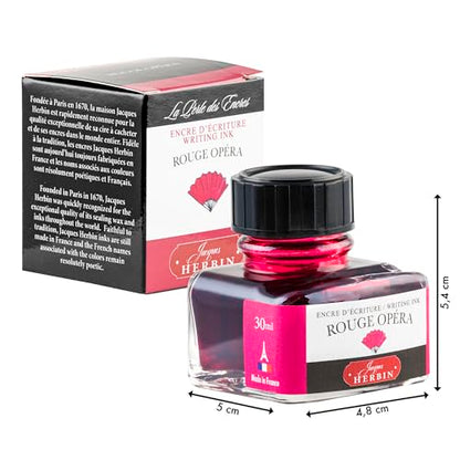 Herbin Fountain Pen Ink - 30ml Bottled - Rouge Opera - color: Rouge Opera, size: 1 fl oz