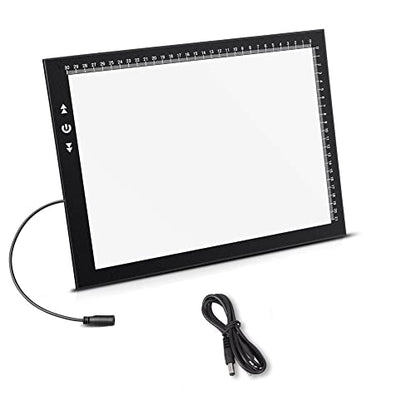 HSK A4 LED Artist tracing Light Box Copy Table, Adjustable High Brightness Light Pad for Tatto Drawing, Sketching, Animation, Diamond Painting Accessories - size: 01 - A4