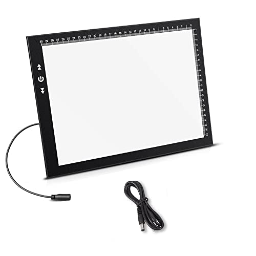 HSK A4 LED Artist tracing Light Box Copy Table, Adjustable High Brightness Light Pad for Tatto Drawing, Sketching, Animation, Diamond Painting Accessories - size: 01 - A4