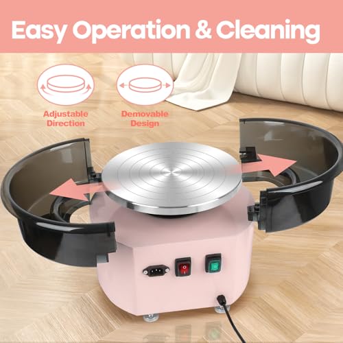 MZOKUU Pottery Wheel for Adults 11 Inch 450W Electric Ceramic Forming Machine Foot Pedal Control Adjustable 50-300RPM Speed ABS Detachable Basin Sculpting Tools Kit Arts Craft DIY Gift (Pink) - color: Pink