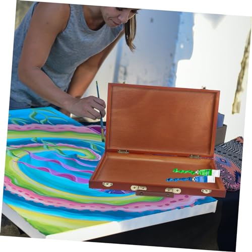 DOITOOL Elegant Wooden Portable Easel Painting Storage for Pencil Boxes and Art Tools Organizer