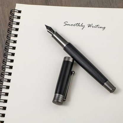 Fountain Pen Set, Smooth Writing Pen with 6PCS 2.6mm Ink Boxs and 0.5mm Fine Point Matte Pens for Executive Calligraphy Office Business Journaling Gift