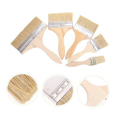Thickened Paint Brush Set 5pcs Oil Painting Brush Set Liner Brushes for Painting Detail Paint Brushes Art Supplies Wood Handle Easy to Cle