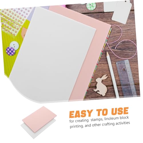 DIYEAH 4pcs Rubber Carving Kit Stamp Carving Blocks Soft Material for Printmaking Stamps Crafts