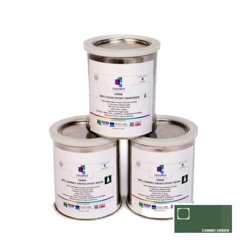 colored epoxies 10006 Cammo Green Epoxy Resin Coating Made with Beautiful and Vibrant Pigments, 100% solids, Concrete and Plywood. 3 Quart Kit - color: Cammo Green, style: 3 Quart Kit