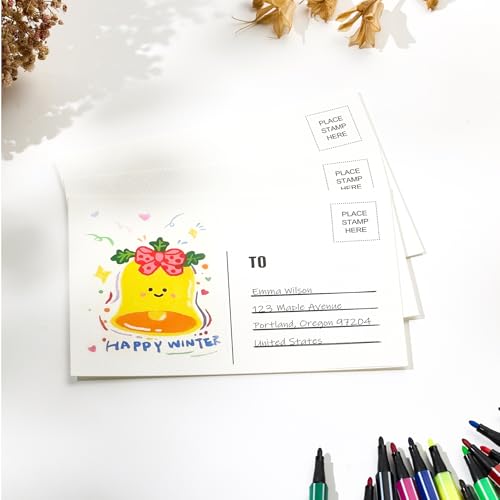 60 Sheets Watercolor Postcards 4 x 6 Inch, 140lb/300GSM Cold Press Blank Postcards for Art, Watercolor Thick Cotton Paper Cards for Painting, Mailing, Invitation, Greeting Cards and Holiday Art