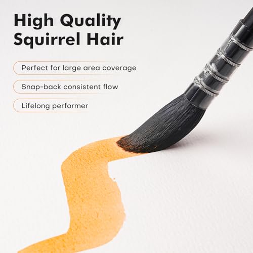 Watercolor Paint Brushes, 5pcs Fuumuui Professional Sable Brush, Wool & Synthetic Squirrel Brushes Set with Extended Needle, Round Point, Flat, Quill Wash Perfect for Watercolor Acrylic Gouache Inks - color: Mix5