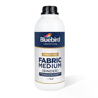 BLUEBIRD Fabric Medium - Textile Medium for Fabric Painting, Prevents Flaking, Ideal for Clothes, Accessories, and More (33.8 Fl Oz / 1 Liter) - size: 33.8 Fl Oz (Pack of 1)