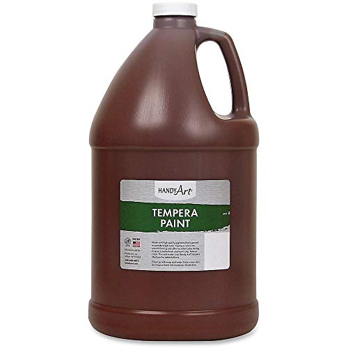 Handy Art Premium Tempera Paint, Brown, 128 oz Gallon Jug | Matte Finish, High Quality Pigments with Superior Opacity, Smooth & Bright Mixable Colors, Safe & Non-Toxic, Made in USA - color: Brown, size: 128 Fl Oz