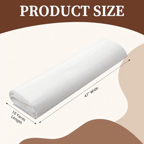 Tosstuki 47 Inches x 10 Yards Non Woven Precut Pattern Drafting Paper for Sewing Copying Altering Designing Embroidery Marking Tracing Paper for Sewing Patterns Dressmaking - size: 47 Inches X 10 Yards, style: Regular Styles