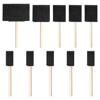 10PCS Foam Paint Brushes Set, Sponge Paint Brush with Wooden Handle, Foam Painting Brushes for Details or Large Area Painting, Staining, Varnishes and DIY Craft Projects (1/2/2.8/4 Inch)