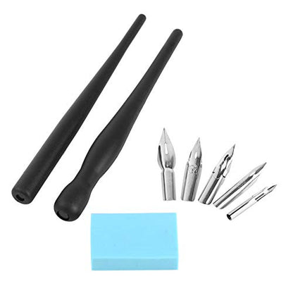 Estink Manga Cartoon Comic Dip Pen Set, Calligraphy Pens with 2 Pen Holders and 5 Replacement Nibs for Drawing Painting