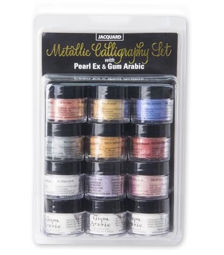 Jacquard Products Pearl Ex Metallic Calligraphy Set, Assorted