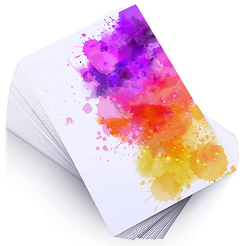Spiareal 100 Sheets Watercolor Paper Bulk 140 Lb/300 GSM White Construction Paper Cold Press Blank Cotton Art Paint White Water Color Pad Artists Drawing Christmas Cards(4 x 6 Inch) - size: 4 x 6 Inch