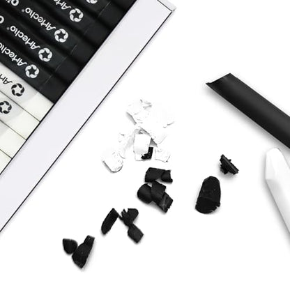 Artecho Oil Pastels Set of 12 PCS, 6 White and 6 Black (8 x 60 mm) | Soft Oil Pastels, For Art Painting, Drawing, Blending, For Artists, Beginners, Students, Teachers - style: White and Black