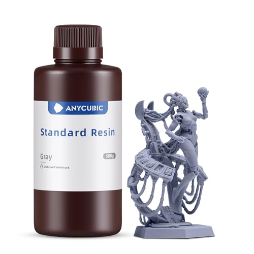 ANYCUBIC 3D Printer Resin, 405nm SLA UV-Curing Resin with High Precision and Quick Curing & Excellent Fluidity for LCD 3D Printing (Grey, 500g) - color: Grey, size: 500g