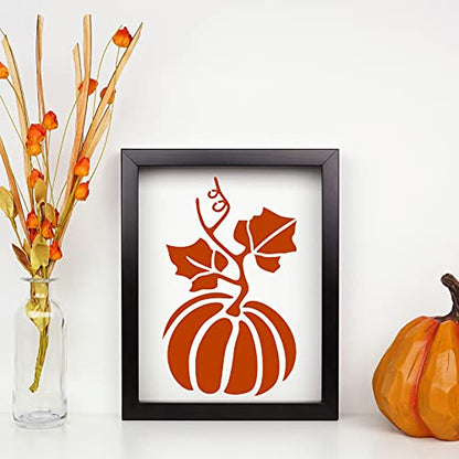 Clabby 5 Sheets Fall Thanksgiving Stencils for Painting on Wood Large Pumpkin Reusable Stencils Fall Art Painting Template for Windows Wall DIY Crafts Decorations(7.9 x 5.5 Inch) - size: 7.9 x 5.5 Inch