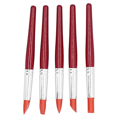 GLOGLOW Clay Sculpting Tools, Silicone Material, 5pcs Flexible Clay Shaping Pens for Oil Painting, Sculpture, and Crafting (Red L Size) - color: Red L Size