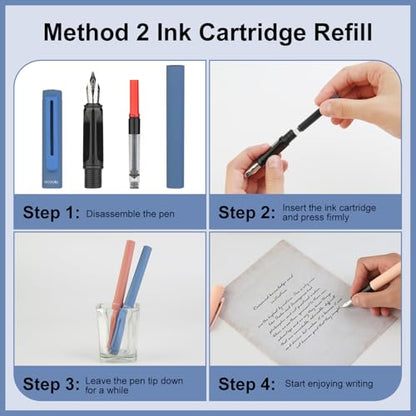 Calligraphy Pen Set 74pcs- 8 Calligraphy Fountain Pens with Varied Nibs, 66 Ink Cartridges(14 Colors)-Writing, Drawing, Calligraphy Practice for Beginner GC-F866