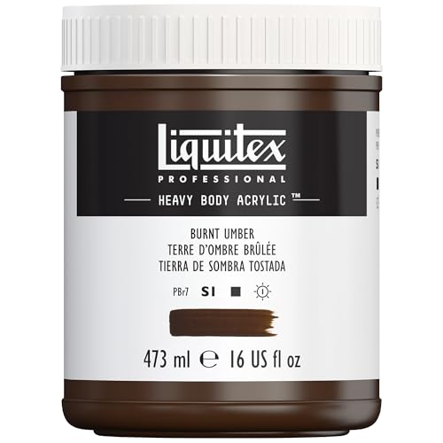 Liquitex Professional Heavy Body Acrylic Paint, 16-oz (473ml) Pot, Burnt Umber - color: Burnt Umber, style: 16-oz Pot