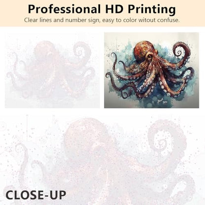 TUMOVO DIY Paint by Number Octopus and Tentacles of Octopus Paint by Numbers for Adults Abstract Adult Paint by Numbers Kids on Canvas Wall Art Paint by Numbers for Adults Beginner Framed 16x20 inch - color: Artwork-06-F