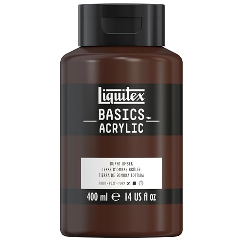 Liquitex BASICS Acrylic Paint, 400ml (13.5-oz) Bottle, Burnt Umber - color: Burnt Umber, size: 13.5 Fl Oz (Pack of 1)