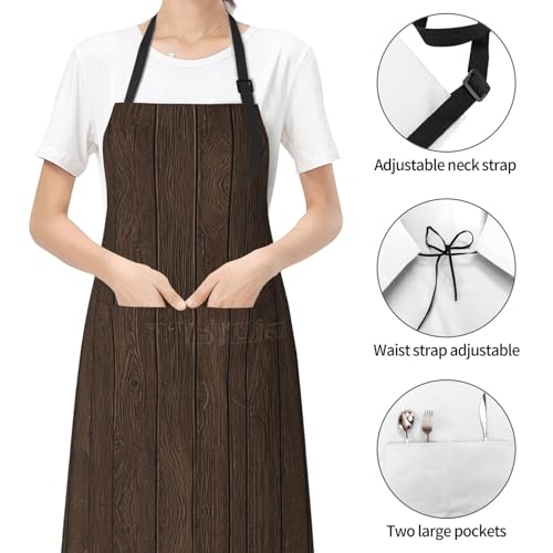 Board Waterproof Apron With Pockets For Adults-Adjustable Bib Apron For Cooking, Gardening, Painting,Housework