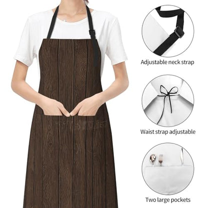 Board Waterproof Apron With Pockets For Adults-Adjustable Bib Apron For Cooking, Gardening, Painting,Housework