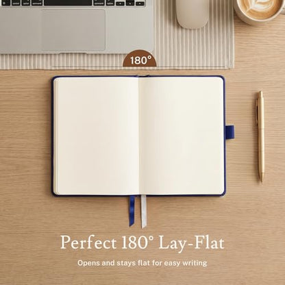 PAGELYST Blank Journal Notebook, 200 Pages,4 Pack Leather Hardcover Notebook, A5 Medium 5.7'' x 8.3'', 100 GSM Thick Paper for Sketching, Drawing, Painting (Dark Blue) - color: Dark Blue, size: A5-Blank