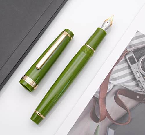 JINHAO 82 Fountain Pen with Gold Clip (F Nib 0.5mm, Avocado Green) - color: Avocado Green