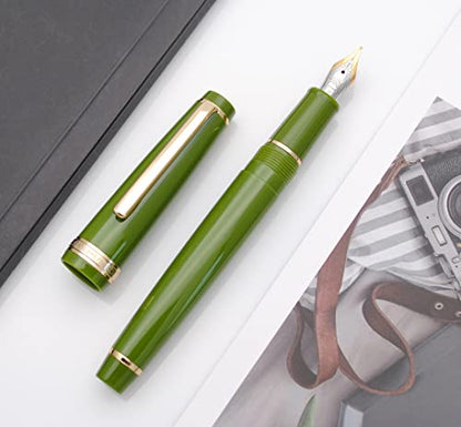 JINHAO 82 Fountain Pen with Gold Clip (F Nib 0.5mm, Avocado Green) - color: Avocado Green